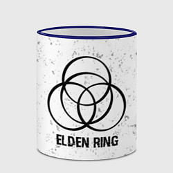 Кружка 3D Elden Ring glitch на светлом фоне, цвет: 3D-синий кант — фото 2