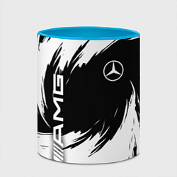 Кружка 3D Mercedes benz - white color, цвет: 3D-белый + небесно-голубой — фото 2