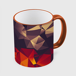 Кружка 3D Полигональный узор, цвет: 3D-оранжевый кант