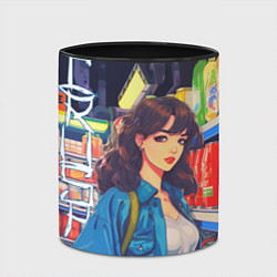 Кружка 3D Crush - ретро девочка-аниме в магазине, цвет: 3D-белый + черный — фото 2