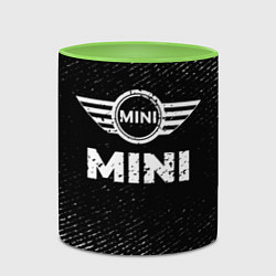 Кружка 3D Mini с потертостями на темном фоне, цвет: 3D-белый + светло-зеленый — фото 2
