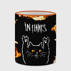 Кружка 3D In Flames рок кот и огонь, цвет: 3D-оранжевый кант — фото 2