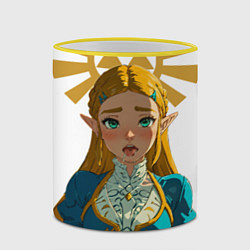 Кружка 3D The legend of Zelda - ahegao, цвет: 3D-желтый кант — фото 2