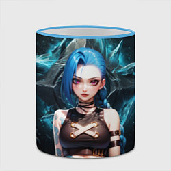 Кружка 3D Jinx arcane league of legends, цвет: 3D-небесно-голубой кант — фото 2