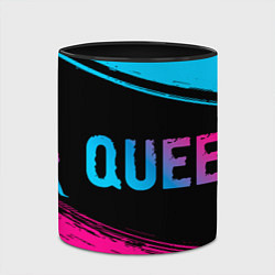 Кружка 3D Queen - neon gradient: надпись и символ, цвет: 3D-белый + черный — фото 2