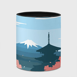 Кружка 3D Вид на Фудзияму - Япония, цвет: 3D-белый + черный — фото 2