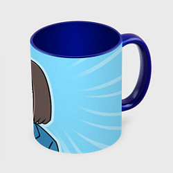 Кружка 3D Мицуми - Долой безделье, цвет: 3D-белый + синий