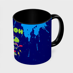 Кружка 3D Димон рокозавр, цвет: 3D-белый + черный