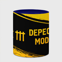 Кружка 3D Depeche Mode - gold gradient: надпись и символ, цвет: 3D-белый + синий — фото 2