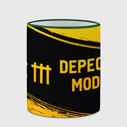 Кружка 3D Depeche Mode - gold gradient: надпись и символ, цвет: 3D-зеленый кант — фото 2