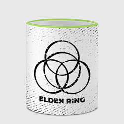 Кружка 3D Elden Ring с потертостями на светлом фоне, цвет: 3D-светло-зеленый кант — фото 2