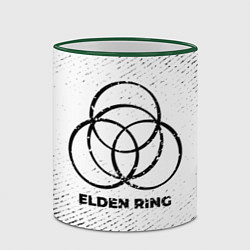 Кружка 3D Elden Ring с потертостями на светлом фоне, цвет: 3D-зеленый кант — фото 2