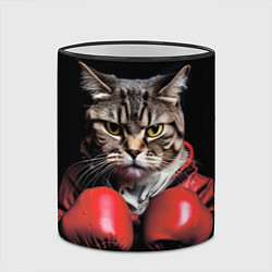 Кружка 3D Cat boxing, цвет: 3D-черный кант — фото 2