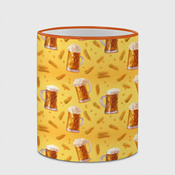 Кружка 3D Кружки с пенным пивом, цвет: 3D-оранжевый кант — фото 2