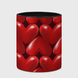 Кружка 3D Red hearts, цвет: 3D-белый + черный — фото 2
