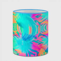 Кружка 3D Кислотный тай-дай: паттерн, цвет: 3D-небесно-голубой кант — фото 2