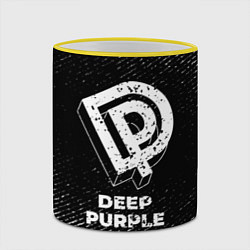 Кружка 3D Deep Purple с потертостями на темном фоне, цвет: 3D-желтый кант — фото 2