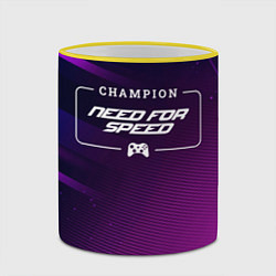 Кружка 3D Need for Speed gaming champion: рамка с лого и джо, цвет: 3D-желтый кант — фото 2