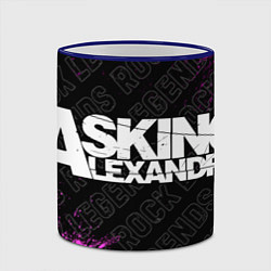 Кружка 3D Asking Alexandria rock legends: надпись и символ, цвет: 3D-синий кант — фото 2