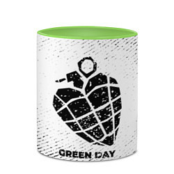 Кружка 3D Green Day с потертостями на светлом фоне, цвет: 3D-белый + светло-зеленый — фото 2