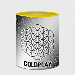 Кружка 3D Coldplay glitch на светлом фоне, цвет: 3D-белый + желтый — фото 2