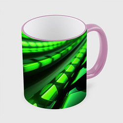 Кружка цветная Green neon abstract