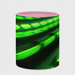 Кружка 3D Green neon abstract, цвет: 3D-белый + розовый — фото 2