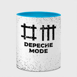 Кружка 3D Depeche Mode с потертостями на светлом фоне, цвет: 3D-белый + небесно-голубой — фото 2