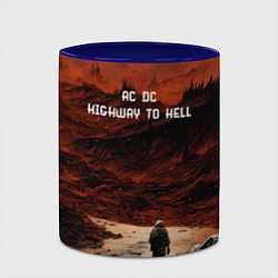Кружка 3D AC DC Highway to hell, цвет: 3D-белый + синий — фото 2