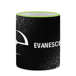 Кружка 3D Evanescence glitch на темном фоне: надпись и симво, цвет: 3D-светло-зеленый кант — фото 2