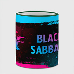 Кружка 3D Black Sabbath - neon gradient: надпись и символ, цвет: 3D-зеленый кант — фото 2