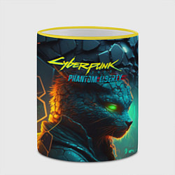 Кружка 3D Сyberpunk 2077 phantom liberty cat, цвет: 3D-желтый кант — фото 2