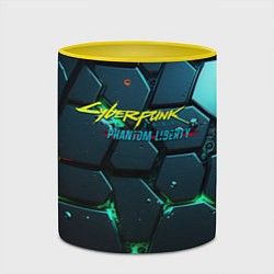 Кружка 3D Cyberpunk 2077 phantom liberty logo, цвет: 3D-белый + желтый — фото 2