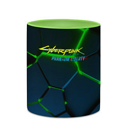 Кружка 3D Cyberpunk 2077 phantom liberty green neon, цвет: 3D-белый + светло-зеленый — фото 2