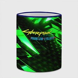 Кружка 3D Cyberpunk 2077 phantom liberty neon green, цвет: 3D-синий кант — фото 2