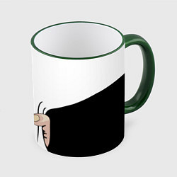 Кружка 3D Рука сжимает талию, цвет: 3D-зеленый кант