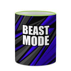 Кружка 3D Beast mode - синяя униформа, цвет: 3D-светло-зеленый кант — фото 2