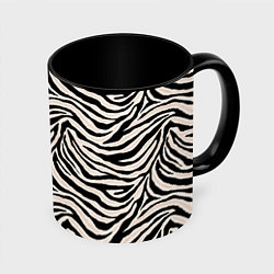 Кружка цветная Полосатая шкура зебры, белого тигра