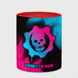 Кружка 3D Gears of War - neon gradient, цвет: 3D-белый + красный — фото 2