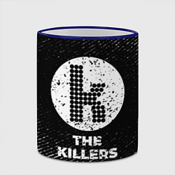 Кружка 3D The Killers с потертостями на темном фоне, цвет: 3D-синий кант — фото 2
