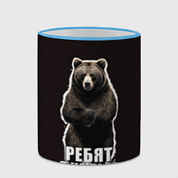 Кружка 3D Медведь - я не пью, пофиг наливай, цвет: 3D-небесно-голубой кант — фото 2