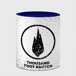 Кружка 3D Thousand Foot Krutch с потертостями на светлом фон, цвет: 3D-белый + синий — фото 2