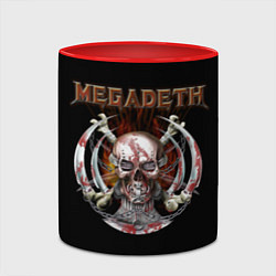 Кружка 3D Megadeth - боевой череп, цвет: 3D-белый + красный — фото 2