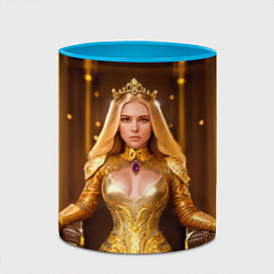 Кружка 3D Девушка королева на троне, цвет: 3D-белый + небесно-голубой — фото 2