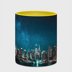Кружка 3D Большой город в звездах, цвет: 3D-белый + желтый — фото 2
