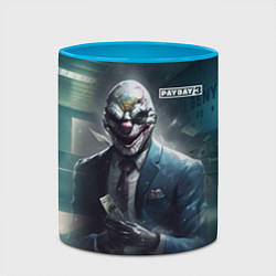 Кружка 3D Payday 3 mask, цвет: 3D-белый + небесно-голубой — фото 2