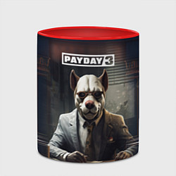 Кружка 3D Bulldog payday 3, цвет: 3D-белый + красный — фото 2