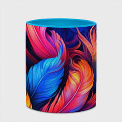 Кружка 3D Экзотические перья, цвет: 3D-белый + небесно-голубой — фото 2