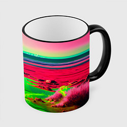 Кружка 3D Кислотный мир, цвет: 3D-черный кант