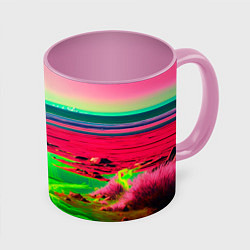 Кружка 3D Кислотный мир, цвет: 3D-белый + розовый